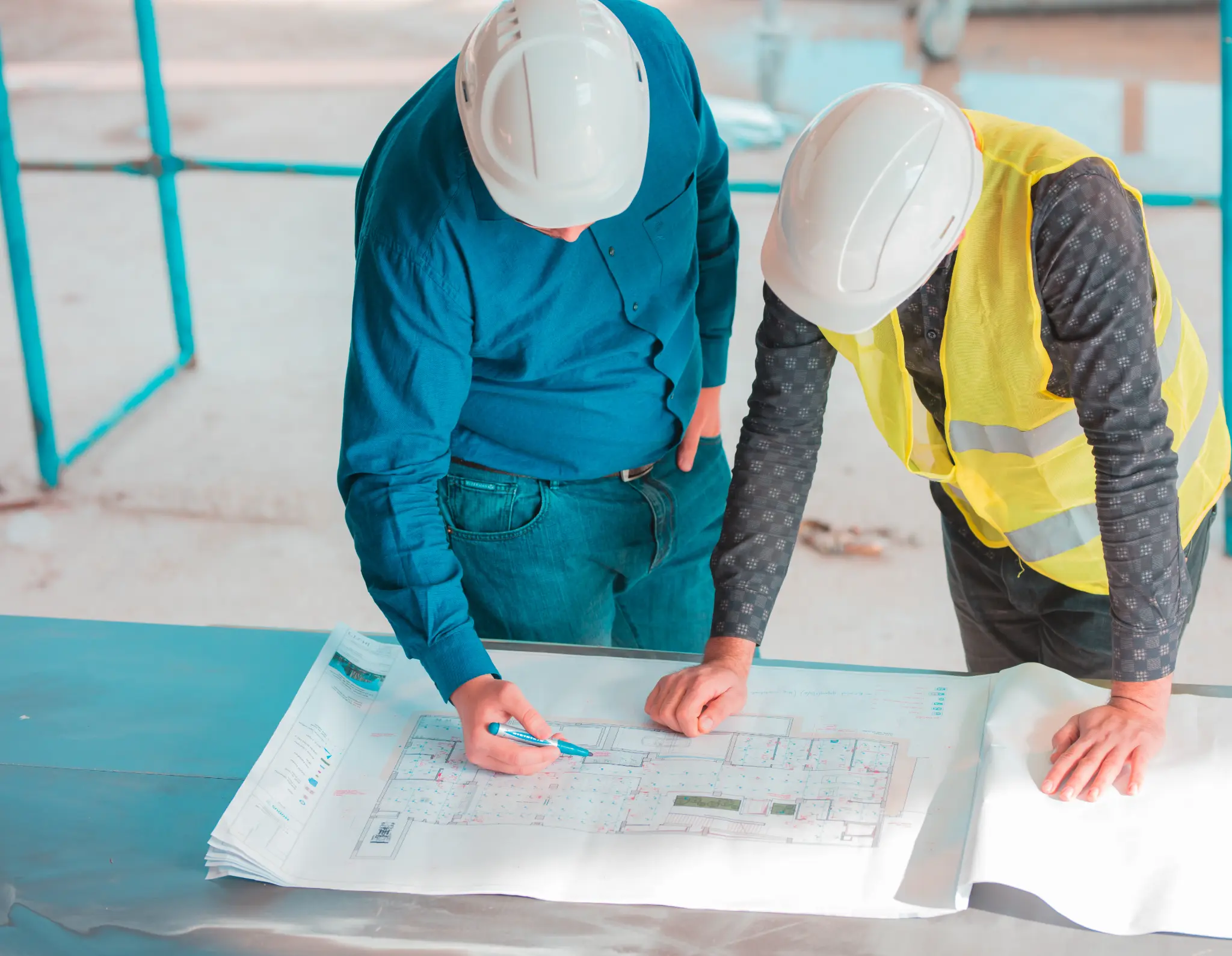 Construction blueprint review